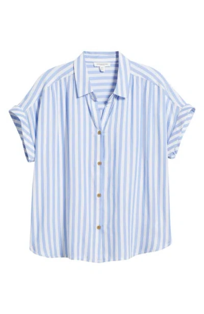 Beachlunchlounge Darby Short Sleeve Button-up Shirt In Blue