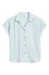 Beachlunchlounge Darby Short Sleeve Button-up Shirt In Green