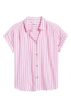 Beachlunchlounge Darby Short Sleeve Button-up Shirt In Pink