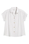 Beachlunchlounge Darby Short Sleeve Button-up Shirt In Vintage Khaki