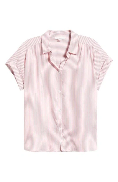 Beachlunchlounge Darby Short Sleeve Button-up Shirt In Pink