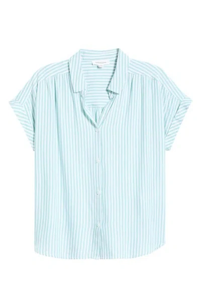 Beachlunchlounge Darby Short Sleeve Button-up Shirt In Blue