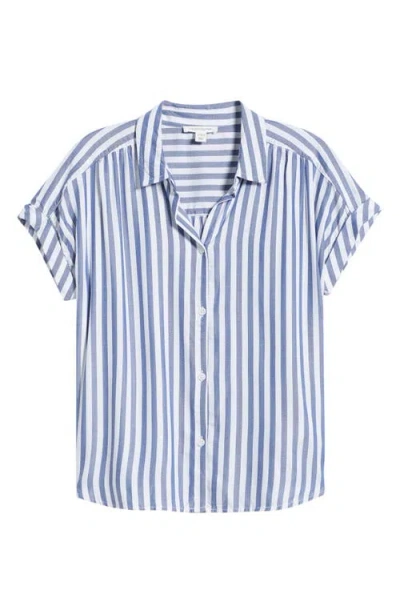 Beachlunchlounge Darby Short Sleeve Button-up Shirt In Blue