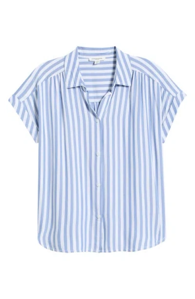 Beachlunchlounge Darby Short Sleeve Button-up Shirt In Blue
