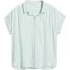Beachlunchlounge Daria Stripe Short Sleeve Button-up Shirt In Deja Vu