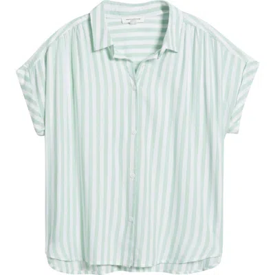 Beachlunchlounge Daria Stripe Short Sleeve Button-up Shirt In Deja Vu