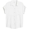 Beachlunchlounge Delta Short Sleeve Button-up Shirt In White