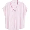Beachlunchlounge Deni Stripe Shirt In Ocean Pink