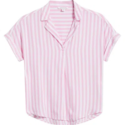 Beachlunchlounge Deni Stripe Shirt In Pink Flamingo