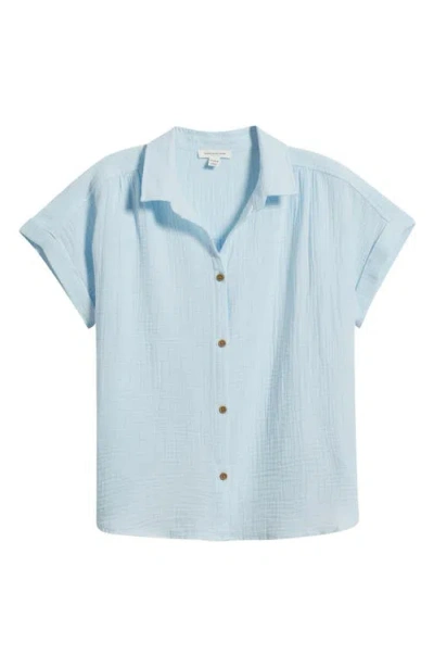 Beachlunchlounge Devin Gauze Shirt In Blue