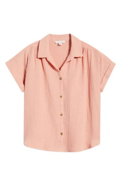 Beachlunchlounge Devin Gauze Shirt In Pink