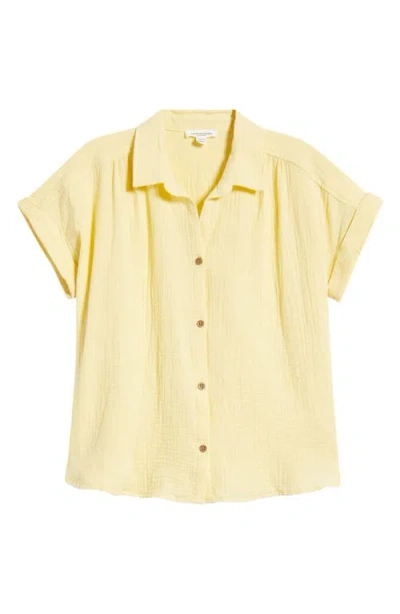 Beachlunchlounge Devin Gauze Shirt In Yellow