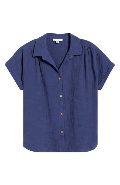 Beachlunchlounge Devin Gauze Shirt In Blue