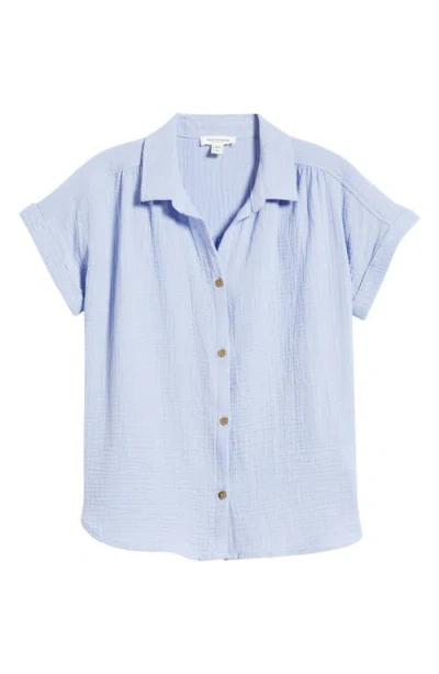 Beachlunchlounge Devin Gauze Shirt In Blue