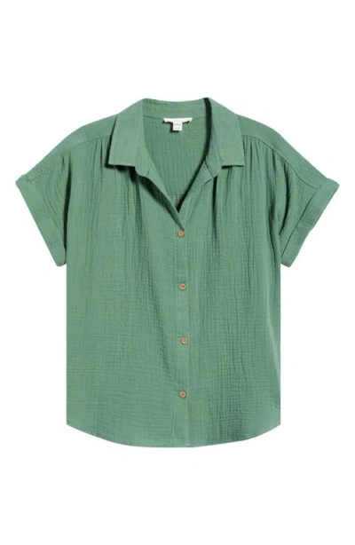 Beachlunchlounge Devin Gauze Shirt In Green