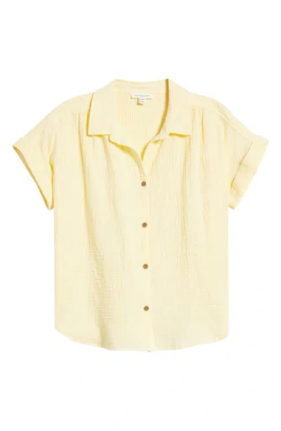 Beachlunchlounge Devin Gauze Shirt In Yellow