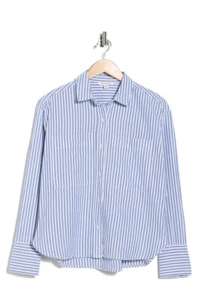 Beachlunchlounge Everly Stripe Cotton Button-up Shirt