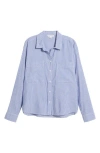 Beachlunchlounge Everlynn Cotton Blend Button-up Shirt In Sea Floor