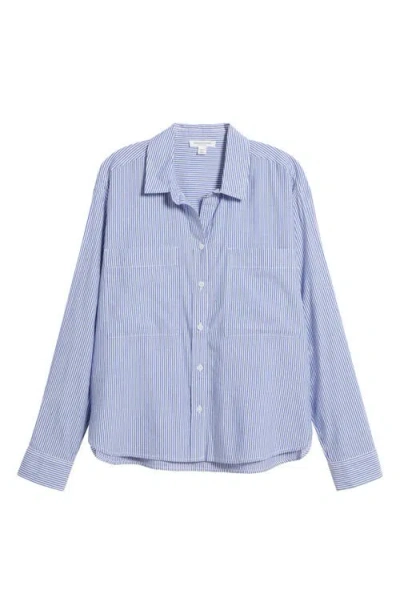 Beachlunchlounge Everlynn Cotton Blend Button-up Shirt In Sea Floor