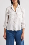 Beachlunchlounge Fallon Crop Button-up Shirt In White