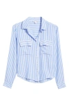 Beachlunchlounge Fallon High-low Button-up Shirt In Blue