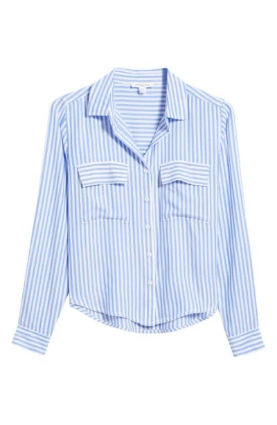 Beachlunchlounge Fallon High-low Button-up Shirt In Blue