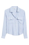 Beachlunchlounge Fallon High-low Button-up Shirt In Blue