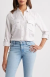 Beachlunchlounge Fallon High-low Button-up Shirt In Dry Almond
