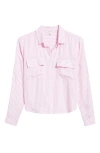 Beachlunchlounge Fallon High-low Button-up Shirt In Pink