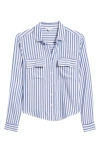 Beachlunchlounge Fallon High-low Button-up Shirt In Blue