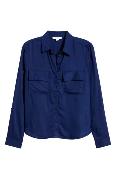 Beachlunchlounge Felicity Button-up Shirt In Blue