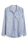 Beachlunchlounge Finley Stripe Button-up Shirt In Blue Tide