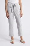 BEACHLUNCHLOUNGE GIAVANNA STRIPE TAPERED LINEN & COTTON PANTS