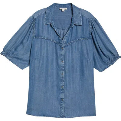 Beachlunchlounge Inara Denim Top In Blue