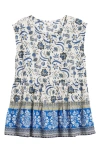 Beachlunchlounge Jessa Border Print Cotton Top In Ibiza Floral
