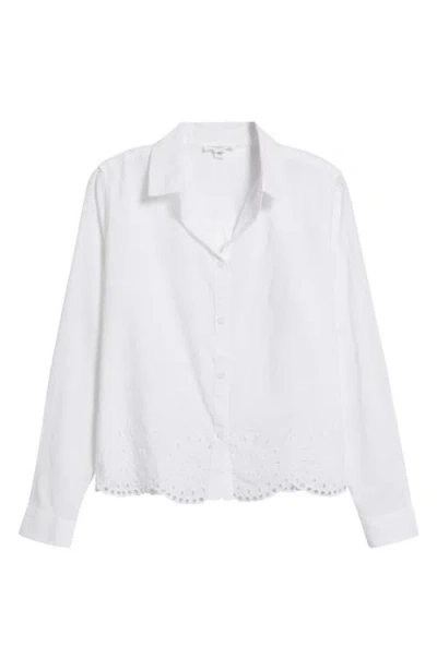 Beachlunchlounge Julian Eyelet Shirt In White