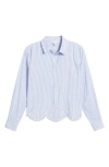 Beachlunchlounge Jullian Embroidered Eyelet Shirt In Blue Glass