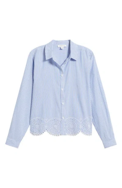 Beachlunchlounge Jullian Embroidered Eyelet Shirt In Lake House