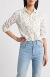 Beachlunchlounge Karolee Heart Print Cotton Button-up Shirt