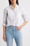 Beachlunchlounge Karolee Heart Print Cotton Button-up Shirt