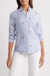 Beachlunchlounge Kaylee Heart Stripe Long Sleeve Button-up Shirt