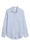 Beachlunchlounge Kaylee Heart Stripe Long Sleeve Button-up Shirt In Daisy Age
