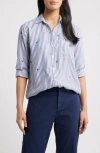 Beachlunchlounge Kaylee Heart Stripe Long Sleeve Button-up Shirt In Jonathan Crew