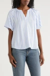 Beachlunchlounge Kaylen Split Neck Top In White