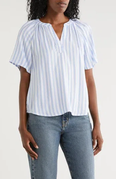 Beachlunchlounge Kaylen Split Neck Top In White