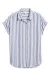 BEACHLUNCHLOUNGE BEACHLUNCHLOUNGE KENZIE STRIPE SHORT SLEEVE BUTTON-UP SHIRT