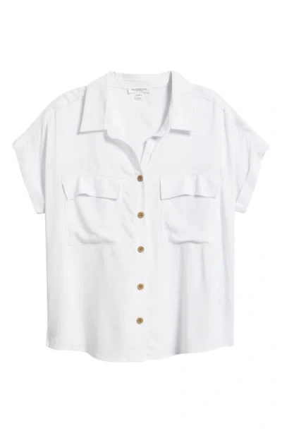 Beachlunchlounge Kiersten Short Sleeve Shirt In White