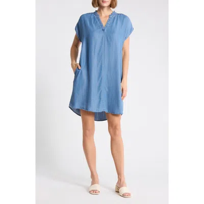 Beachlunchlounge Kirin Denim Shift Dress In Medium Wash