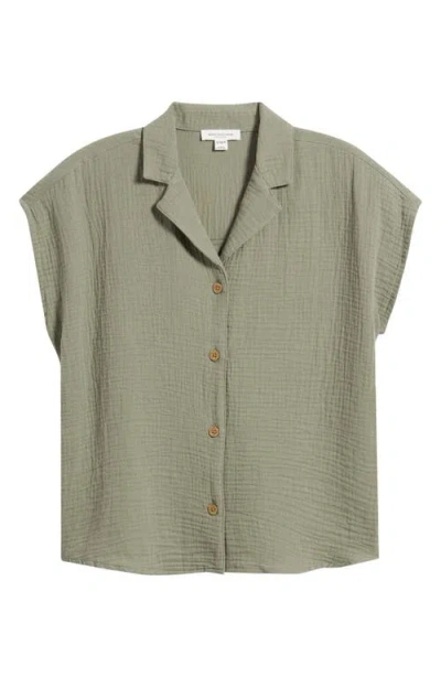 Beachlunchlounge Lexi Gauze Top In Green