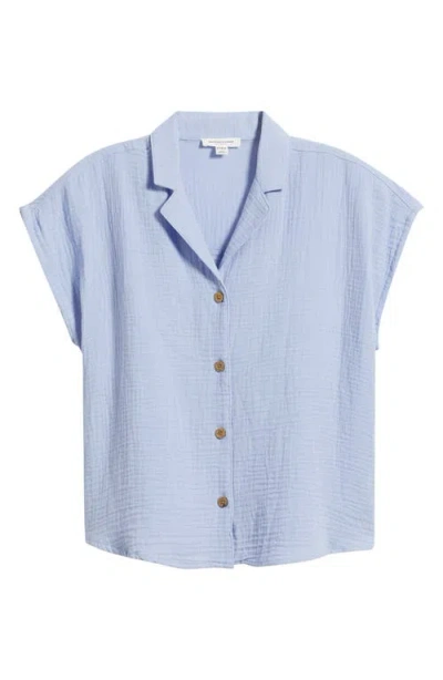 Beachlunchlounge Lexi Gauze Top In Blue